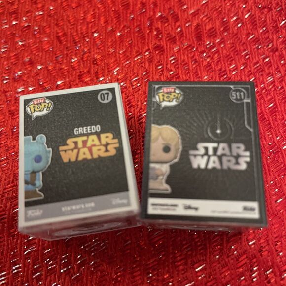 Funko Bitty Pop LUKE SKYWALKER #511 🔥 Star Wars Series 1 🔥 GREEDO Lot (2) - Picture 3 of 4